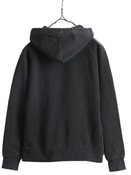 ノースフェイス プリント スウェット フード パーカー レディース XS 古着 The North Face プルオーバー 裏起毛 トレーナー アウトドア 黒