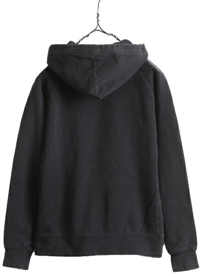 ノースフェイス プリント スウェット フード パーカー レディース XS 古着 The North Face プルオーバー 裏起毛 トレーナー アウトドア 黒