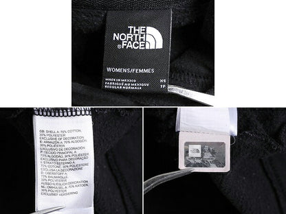 ノースフェイス プリント スウェット フード パーカー レディース XS 古着 The North Face プルオーバー 裏起毛 トレーナー アウトドア 黒