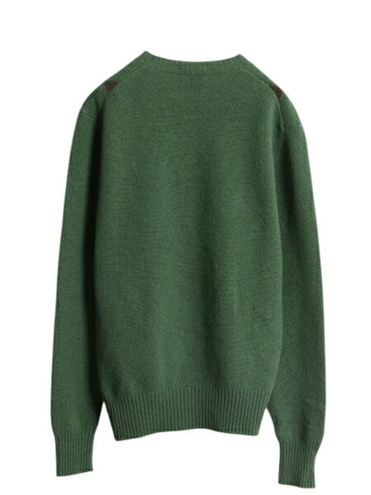 J CREW アーガイル ラム ウール ニット セーター メンズ S 古着 ジェイクルー Vネック 薄手 総柄 デザイン ミドルゲージ 薄手 マルチカラー