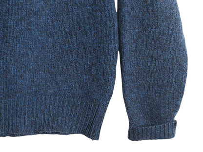 80s USA製 エルエルビーン ウール ニット セーター メンズ L / 古着 旧タグ ヴィンテージ LLBEAN アウトドア クルーネック 無地 杢編み 青