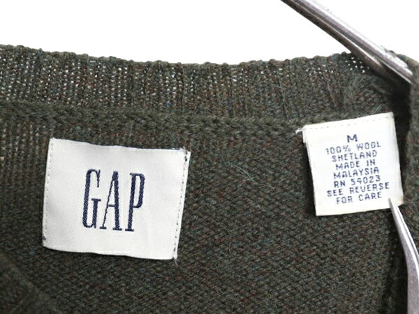 00s OLD GAP アーガイル シェットランド ウール ニット セーター メンズ M / 00年代 オールド ギャップ 旧タグ Vネック 総柄 マルチカラー