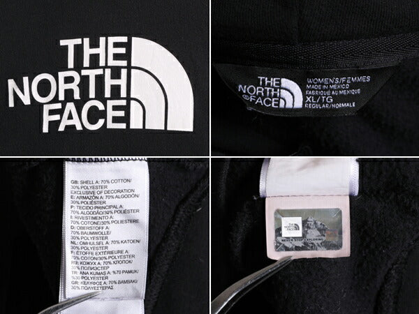 ノースフェイス プリント スウェット フード パーカー レディース XL The North Face プルオーバー 裏起毛 トレーナー アウトドア 薄手 黒