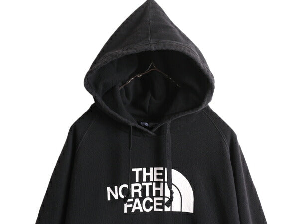 ノースフェイス プリント スウェット フード パーカー レディース XL The North Face プルオーバー 裏起毛 トレーナー アウトドア 薄手 黒