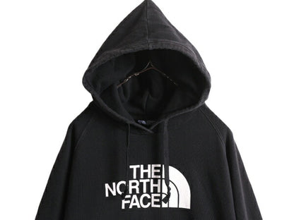 ノースフェイス プリント スウェット フード パーカー レディース XL The North Face プルオーバー 裏起毛 トレーナー アウトドア 薄手 黒