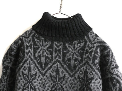 90s ■ OLD GAP タートルネック ノルディック ウール ニット セーター ( レディース M ) 古着 90年代 オールド ギャップ 紺タグ ハイネック