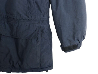 ノースフェイス ナイロン ダウン パーカー ジャケット メンズ M The North face アウトドア フェイク ファー付き ブルゾン マンパ ネイビー