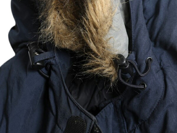 ノースフェイス ナイロン ダウン パーカー ジャケット メンズ M The North face アウトドア フェイク ファー付き ブルゾン マンパ ネイビー