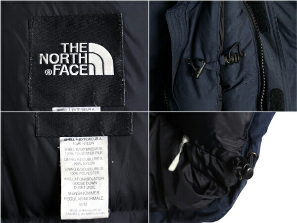 ノースフェイス ナイロン ダウン パーカー ジャケット メンズ M The North face アウトドア フェイク ファー付き ブルゾン マンパ ネイビー