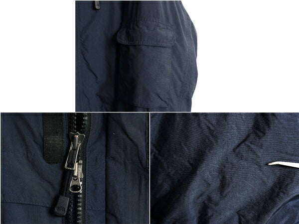ノースフェイス ナイロン ダウン パーカー ジャケット メンズ M The North face アウトドア フェイク ファー付き ブルゾン マンパ ネイビー