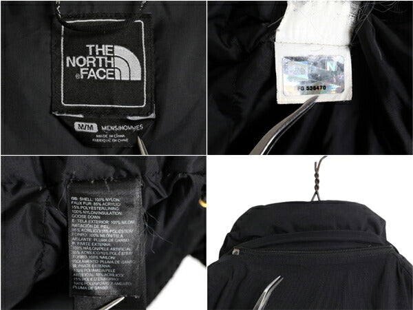 ノースフェイス ナイロン ダウン ジャケット メンズ M アウトドア The North face HYVENT ブルゾン フルジップ ハイネック ワンポイント 黒