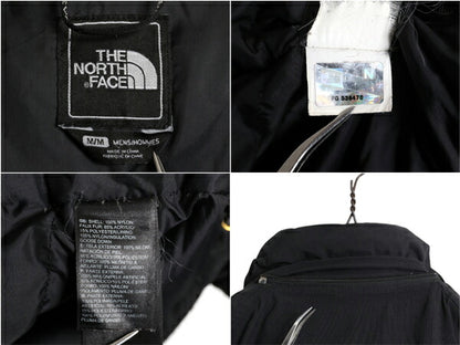 ノースフェイス ナイロン ダウン ジャケット メンズ M アウトドア The North face HYVENT ブルゾン フルジップ ハイネック ワンポイント 黒