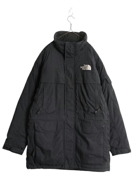 ノースフェイス ナイロン ダウン ジャケット メンズ M アウトドア The North face HYVENT ブルゾン フルジップ ハイネック ワンポイント 黒
