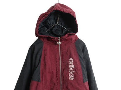 90s アディダス 中綿 ナイロン パーカー ジャケット メンズ XL / 90年代 adidas オールド ジャンパー ウォームアップ キルティング 3ライン