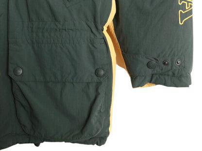 90s ノーティカ ナイロン ダウン ジャケット メンズ L 古着 オールド NAUTICA ジャンパー フルジップ ハイネック 防寒 袖刺繍 マルチカラー