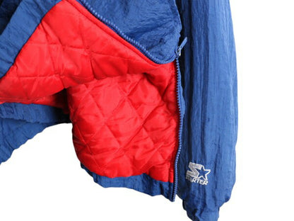 90s スターター NHL オフィシャル レンジャース プルオーバー 中綿 ナイロン ジャケット メンズ XL / 古着 オールド ハーフジップ ホッケー