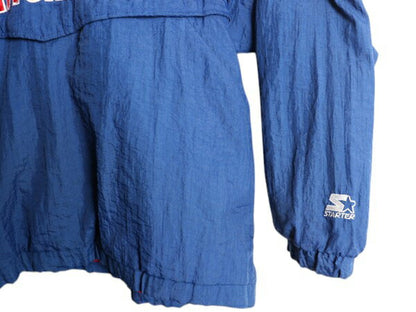 90s スターター NHL オフィシャル レンジャース プルオーバー 中綿 ナイロン ジャケット メンズ XL / 古着 オールド ハーフジップ ホッケー
