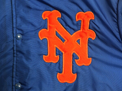 80s MLB ニューヨーク メッツ ナイロン スタジャン メンズ L 程 ヴィンテージ 中綿 キルティング ライナー ジャンパー メジャーリーグ 野球
