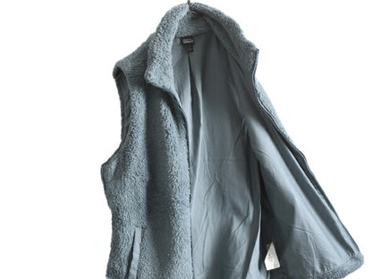 18年製 パタゴニア ロスガトス フリース ベスト レディース L 古着 Patagonia 毛長 パイル ボア 重ね着 フルジップ アウトドア ハイネック