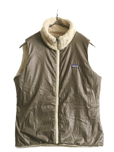 13年製 パタゴニア ロスロボス リバーシブル ベスト レディース S 古着 Patagonia 毛長 パイル ボア フリース ナイロン 重ね着 フルジップ