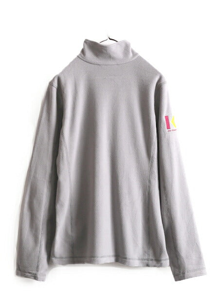 19年製 パタゴニア マイクロD ハーフジップ フリース プルオーバー レディース L 古着 Patagonia アウトドア ロンT 長袖 Tシャツ 企業物 灰