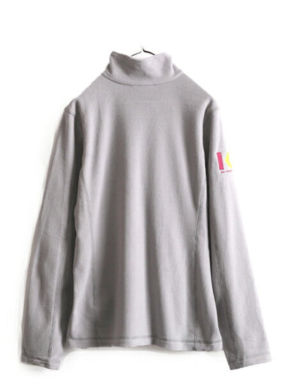 19年製 パタゴニア マイクロD ハーフジップ フリース プルオーバー レディース L 古着 Patagonia アウトドア ロンT 長袖 Tシャツ 企業物 灰