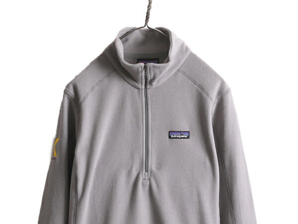 19年製 パタゴニア マイクロD ハーフジップ フリース プルオーバー レディース L 古着 Patagonia アウトドア ロンT 長袖 Tシャツ 企業物 灰