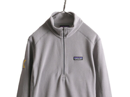 19年製 パタゴニア マイクロD ハーフジップ フリース プルオーバー レディース L 古着 Patagonia アウトドア ロンT 長袖 Tシャツ 企業物 灰
