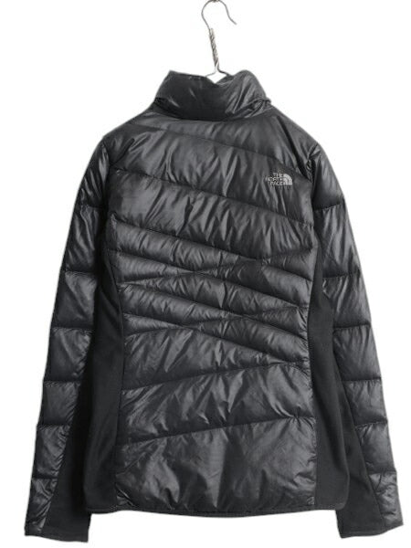 ノースフェイス ナイロン ダウン ジャケット レディース M / The North Face キルティング ジャンパー ストレッチ 切替 600フィル ブラック