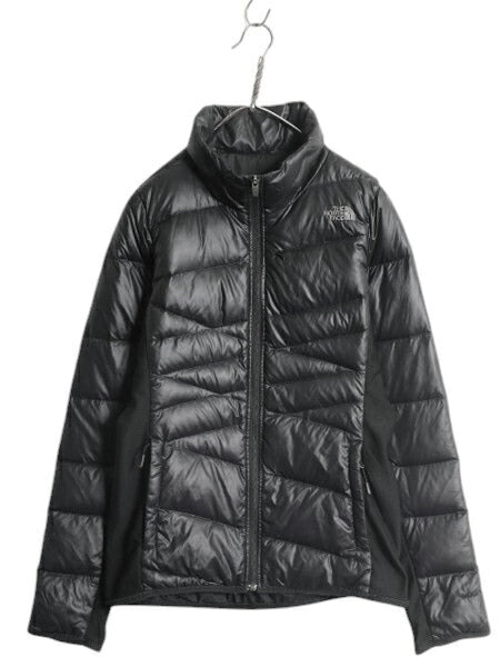 ノースフェイス ナイロン ダウン ジャケット レディース M / The North Face キルティング ジャンパー ストレッチ 切替 600フィル ブラック