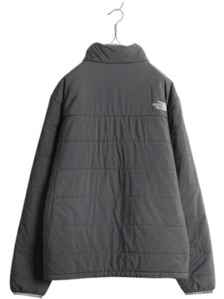 US企画 ノースフェイス 中綿 ナイロン ジャケット メンズ M The North Face アウトドア ブルゾン キルティング フルジップ ハイネック 濃灰