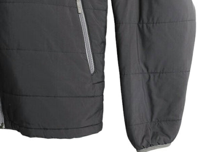 US企画 ノースフェイス 中綿 ナイロン ジャケット メンズ M The North Face アウトドア ブルゾン キルティング フルジップ ハイネック 濃灰