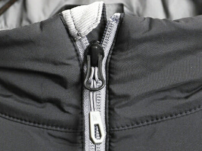 US企画 ノースフェイス 中綿 ナイロン ジャケット メンズ M The North Face アウトドア ブルゾン キルティング フルジップ ハイネック 濃灰