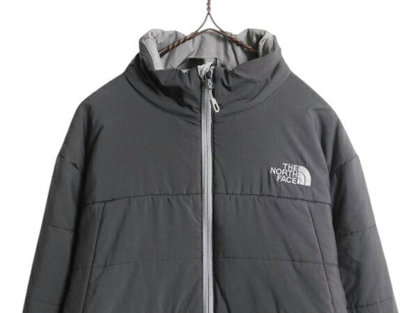 US企画 ノースフェイス 中綿 ナイロン ジャケット メンズ M The North Face アウトドア ブルゾン キルティング フルジップ ハイネック 濃灰