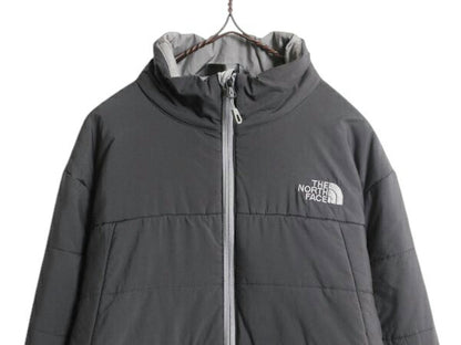 US企画 ノースフェイス 中綿 ナイロン ジャケット メンズ M The North Face アウトドア ブルゾン キルティング フルジップ ハイネック 濃灰