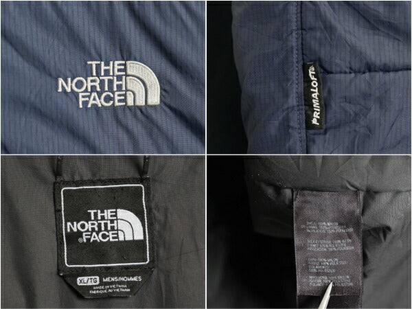 ノースフェイス 中綿 ナイロン ジャケット メンズ XL 古着 The North Face フルジップ ブルゾン アウトドア プリマロフト 大きいサイズ 紺