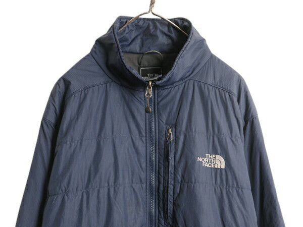 ノースフェイス 中綿 ナイロン ジャケット メンズ XL 古着 The North Face フルジップ ブルゾン アウトドア プリマロフト 大きいサイズ 紺
