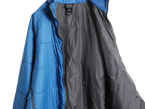 ノースフェイス 中綿 ナイロン ジャケット メンズ XL 古着 The North Face フルジップ アウトドア ジャンパー ハイネック 大きいサイズ 青