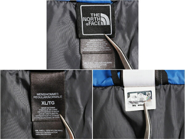 ノースフェイス 中綿 ナイロン ジャケット メンズ XL 古着 The North Face フルジップ アウトドア ジャンパー ハイネック 大きいサイズ 青
