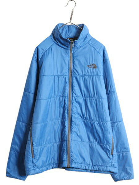 ノースフェイス 中綿 ナイロン ジャケット メンズ XL 古着 The North Face フルジップ アウトドア ジャンパー ハイネック 大きいサイズ 青