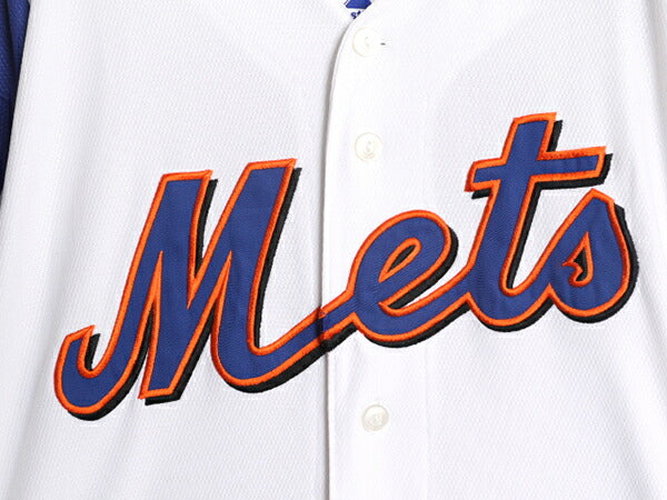 MLB オフィシャル Majestic メッツ ベースボール シャツ メンズ XL 程/ 古着 ユニフォーム ゲームシャツ メジャーリーグ 半袖シャツ 重ね着