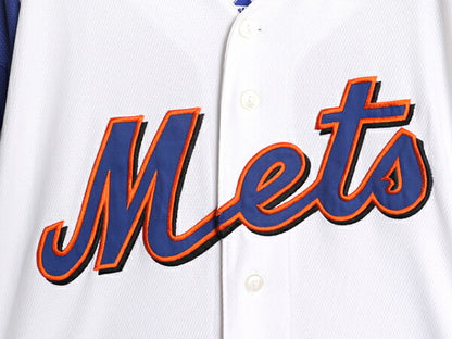 MLB オフィシャル Majestic メッツ ベースボール シャツ メンズ XL 程/ 古着 ユニフォーム ゲームシャツ メジャーリーグ 半袖シャツ 重ね着