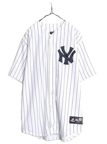 MLB オフィシャル Majestic ヤンキース ベースボール シャツ メンズ XL / ユニフォーム ゲームシャツ メジャーリーグ 半袖シャツ 大リーグ