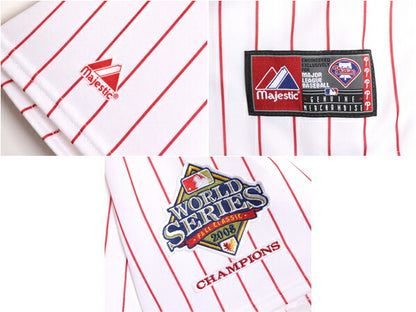 USA製 MLB オフィシャル Majestic フィリーズ ベースボール シャツ メンズ XXL / ユニフォーム ゲームシャツ メジャーリーグ 大リーグ 限定