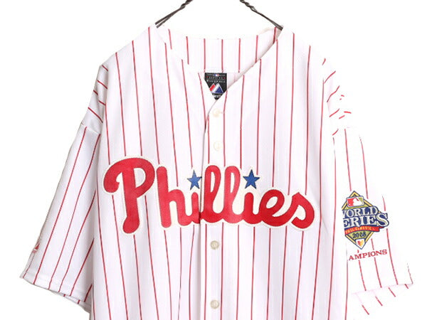 USA製 MLB オフィシャル Majestic フィリーズ ベースボール シャツ メンズ XXL / ユニフォーム ゲームシャツ メジャーリーグ 大リーグ 限定