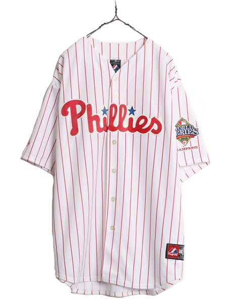 USA製 MLB オフィシャル Majestic フィリーズ ベースボール シャツ メンズ XXL / ユニフォーム ゲームシャツ メジャーリーグ 大リーグ 限定