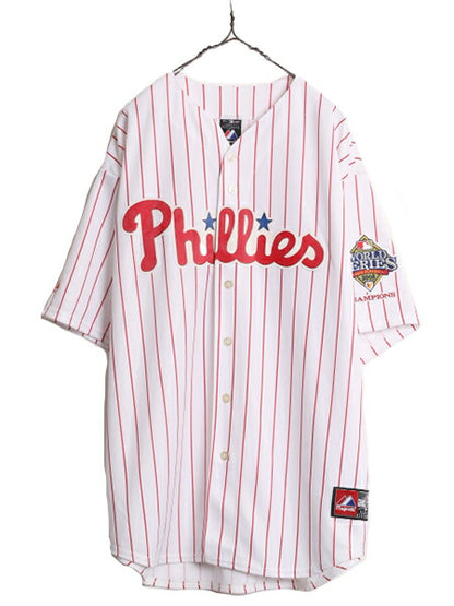 USA製 MLB オフィシャル Majestic フィリーズ ベースボール シャツ メンズ XXL / ユニフォーム ゲームシャツ メジャーリーグ 大リーグ 限定