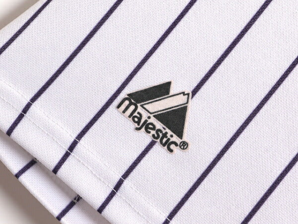MLB オフィシャル Majestic ロッキーズ ベースボール シャツ メンズ L 程 古着 ユニフォーム ゲームシャツ メジャーリーグ 半袖シャツ 野球