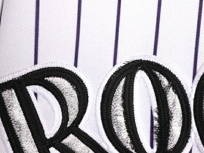 MLB オフィシャル Majestic ロッキーズ ベースボール シャツ メンズ L 程 古着 ユニフォーム ゲームシャツ メジャーリーグ 半袖シャツ 野球