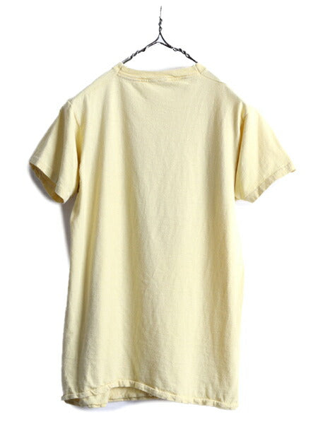 70s USA製 ■ アニマル アート プリント 半袖 Tシャツ M メンズ XS レディース S 程/ 70年代 ビンテージ キャラクター メッセージ イエロー